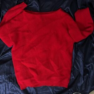 Vibrant Red Knit Sweater